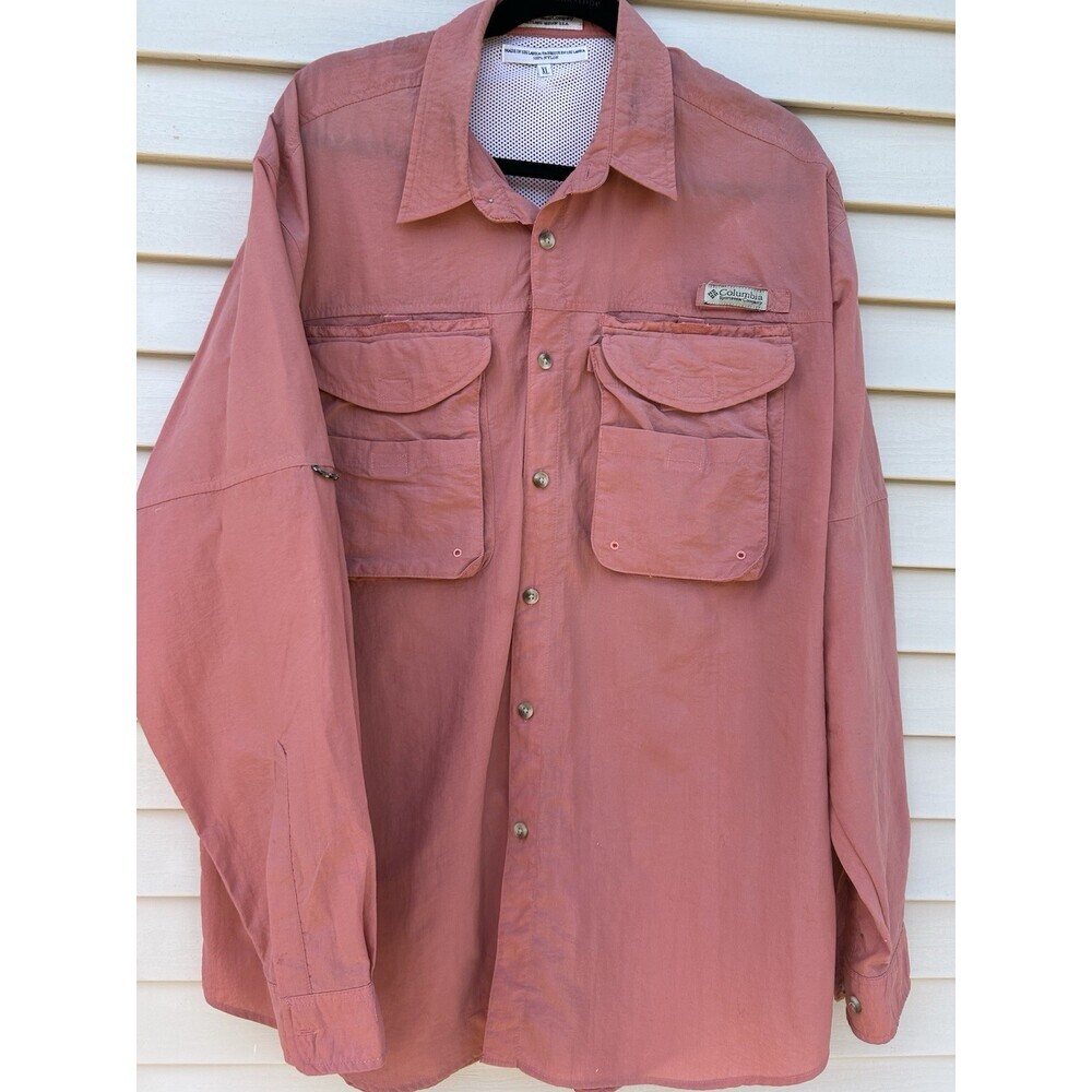 Columbia PFG Shirt - Mens XL Vented Fishing Coral Color. Great Quality And Cond